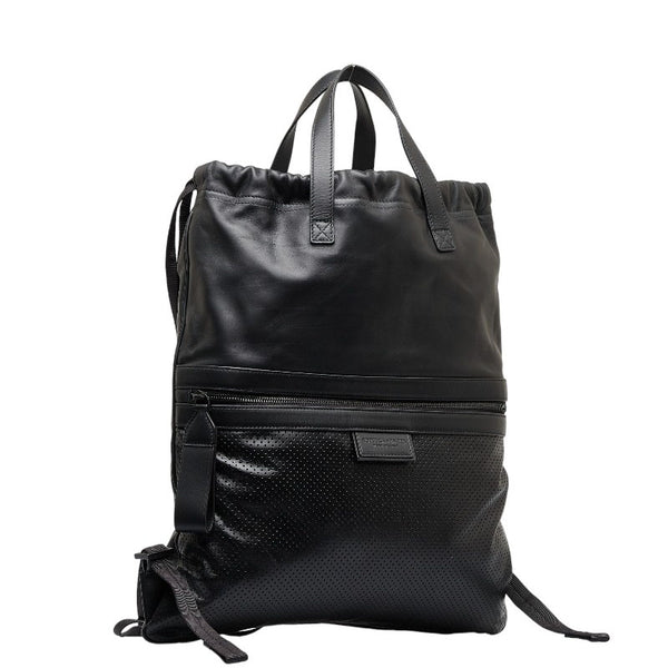 ボッテガヴェネタ レッジーロ 巾着 リュック バックパック 567222 ブラック レザー ナイロン レディース BOTTEGAVENETA 【中古】