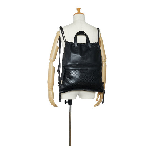 ボッテガヴェネタ レッジーロ 巾着 リュック バックパック 567222 ブラック レザー ナイロン レディース BOTTEGAVENETA 【中古】
