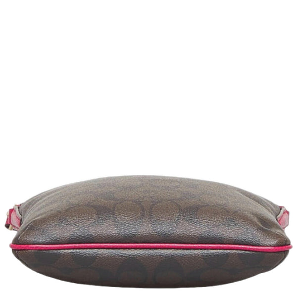 コーチ 斜め掛け ショルダーバッグ ブラウン ピンク PVC レザー レディース COACH 【中古】