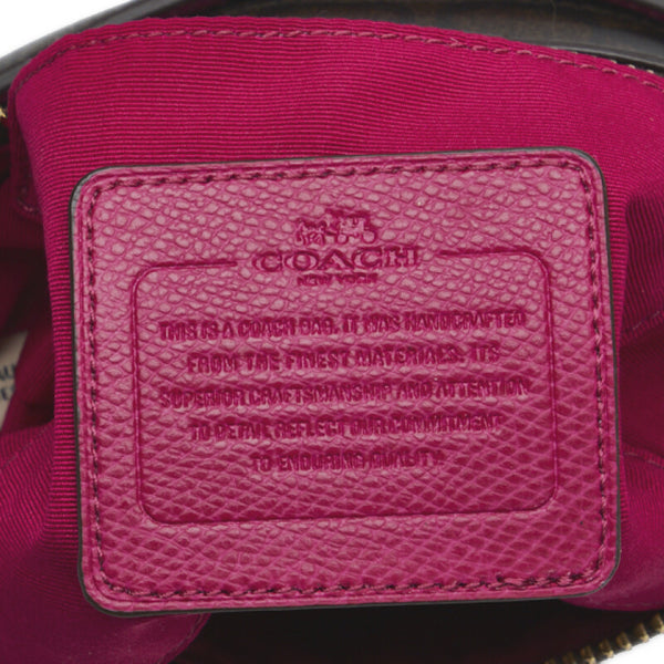 コーチ 斜め掛け ショルダーバッグ ブラウン ピンク PVC レザー レディース COACH 【中古】