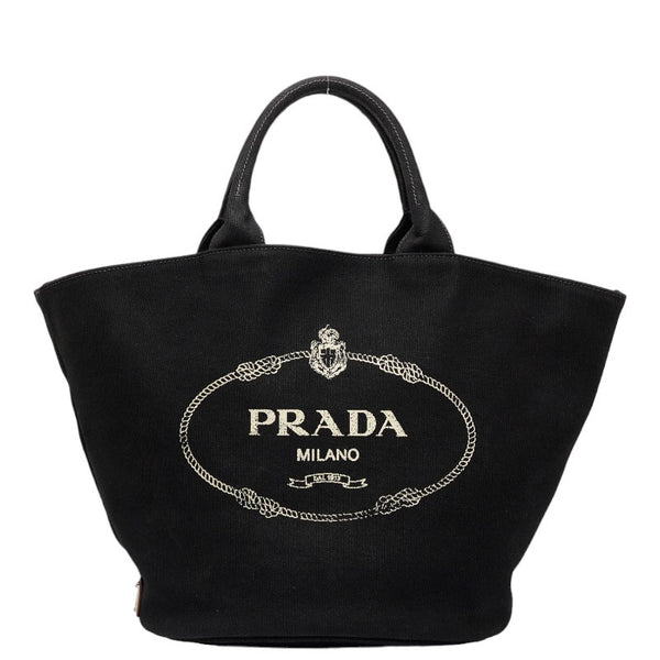 プラダ カナパ ハンドバッグ ショルダーバッグ 2WAY 1BG163 ブラック キャンバス レディース PRADA 【中古】