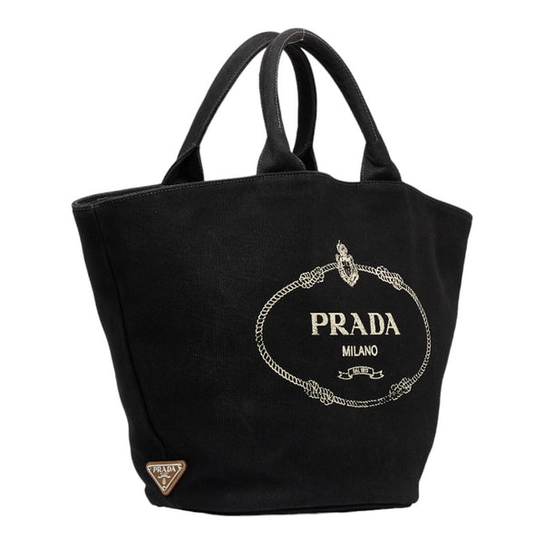 プラダ カナパ ハンドバッグ ショルダーバッグ 2WAY 1BG163 ブラック キャンバス レディース PRADA 【中古】