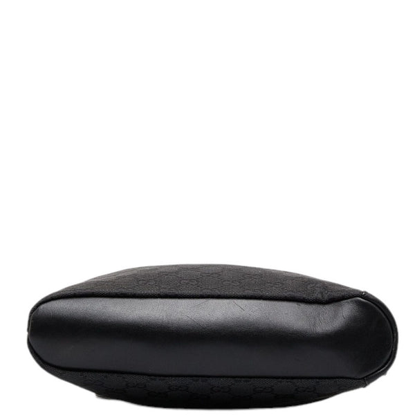 グッチ GGキャンバス ゴールド金具 ワンショルダーバッグ 91761 ブラック キャンバス レザー レディース GUCCI 【中古】