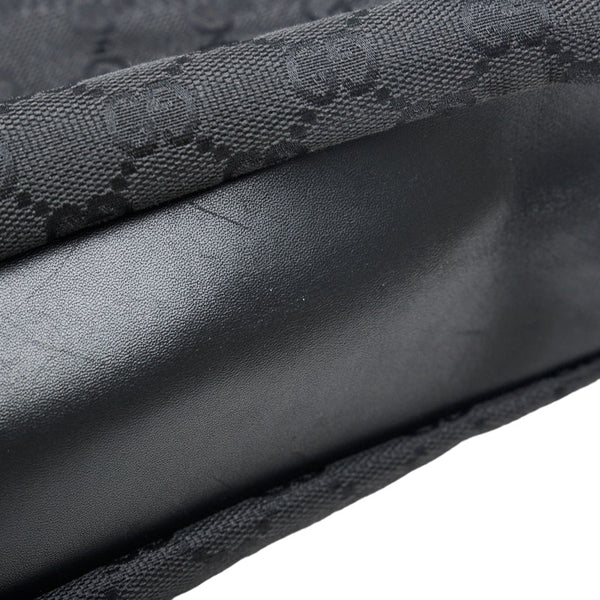 グッチ GGキャンバス ゴールド金具 ワンショルダーバッグ 91761 ブラック キャンバス レザー レディース GUCCI 【中古】