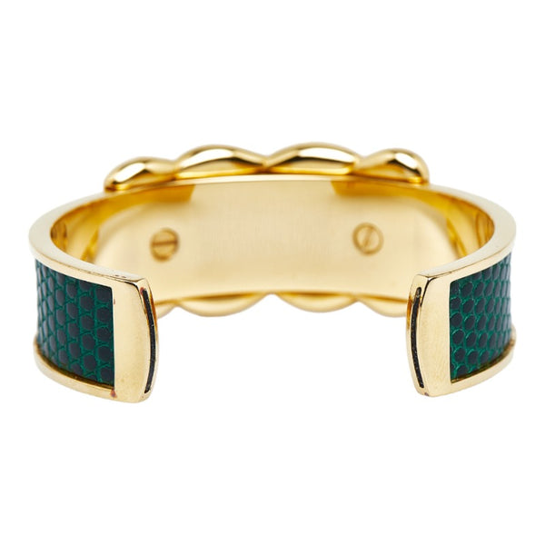 エルメス バングル ゴールド グリーン メッキ レディース HERMES 【中古】