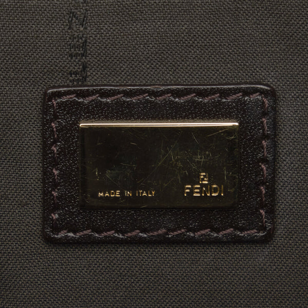 フェンディ ズッキーノ ハンドバッグ トートバッグ 8BH196 ベージュ ブラウン キャンバス レザー レディース FENDI 【中古】
