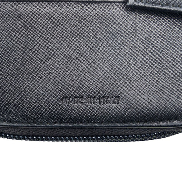 プラダ 二つ折り財布 ラウンドファスナー M521X ブラック レザー レディース PRADA 【中古】