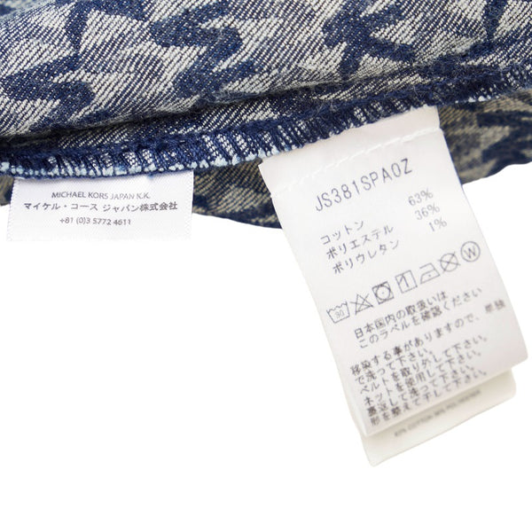 マイケルコース モノグラム ノースリーブ ひざ丈 ワンピース ブルー コットン レディース Michael Kors 【中古】