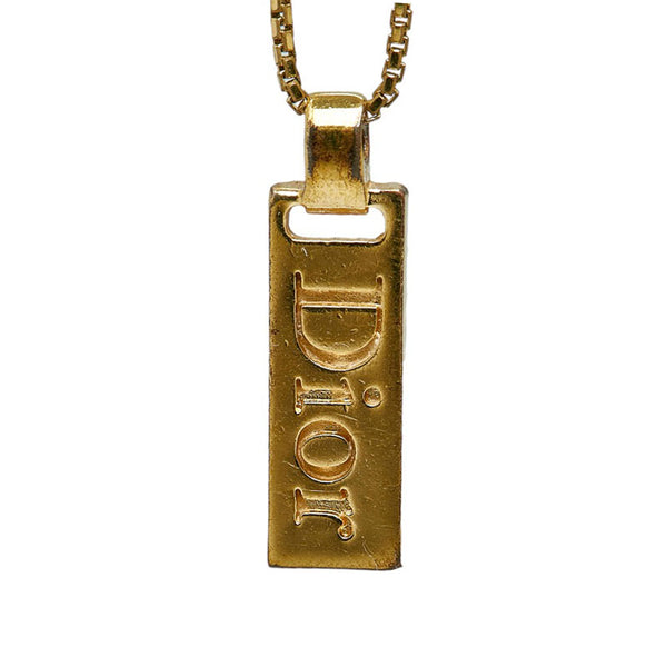 ディオール ヴィンテージ トロッター プレート ネックレス ゴールド メッキ レディース Dior 【中古】
