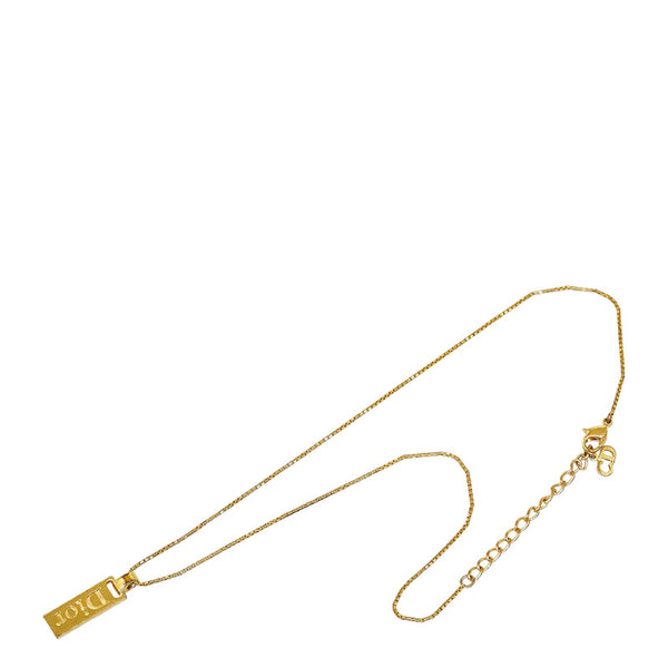 ディオール ヴィンテージ トロッター プレート ネックレス ゴールド メッキ レディース Dior 【中古】
