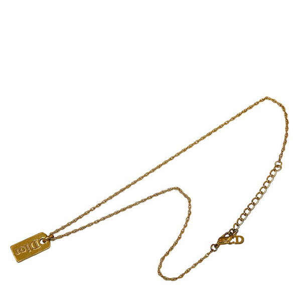 ディオール ヴィンテージ ロゴ プレート ネックレス ゴールド メッキ レディース Dior 【中古】