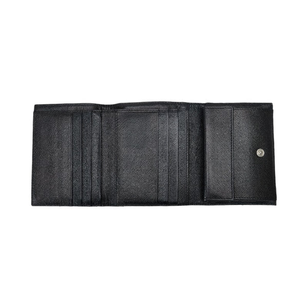 プラダ 三つ折り財布 ブラック ナイロン レディース PRADA 【中古】