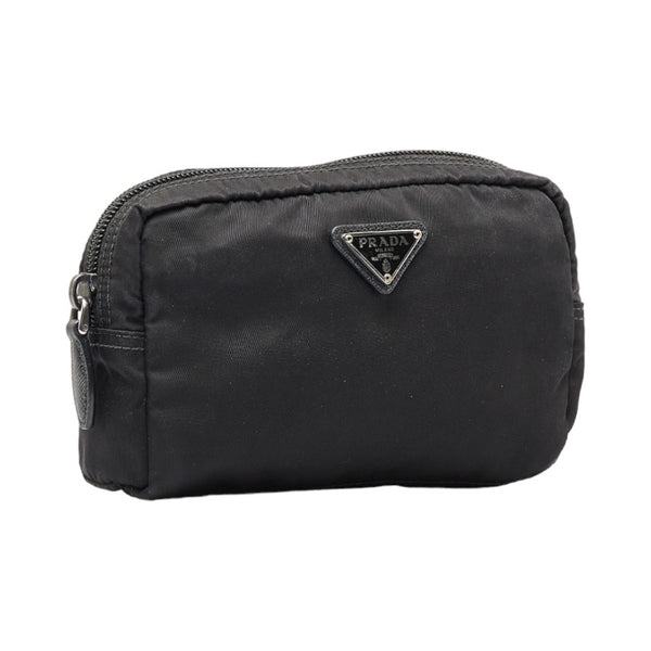 プラダ ポーチ コスメポーチ ブラック ナイロン レディース PRADA 【中古】