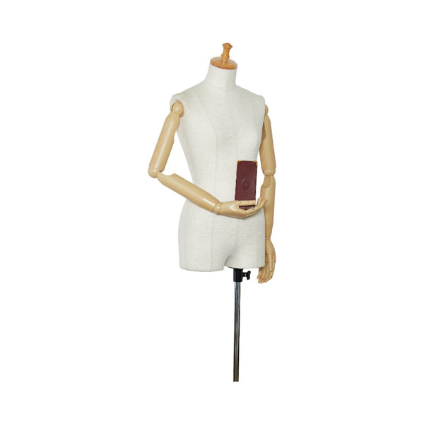 カルティエ マスト メガネケース ワインレッド レザー レディース CARTIER 【中古】