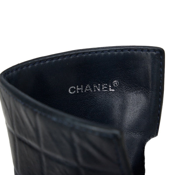 シャネル ココマーク 名刺入れ カードケース ブラック ラムスキン レディース CHANEL 【中古】