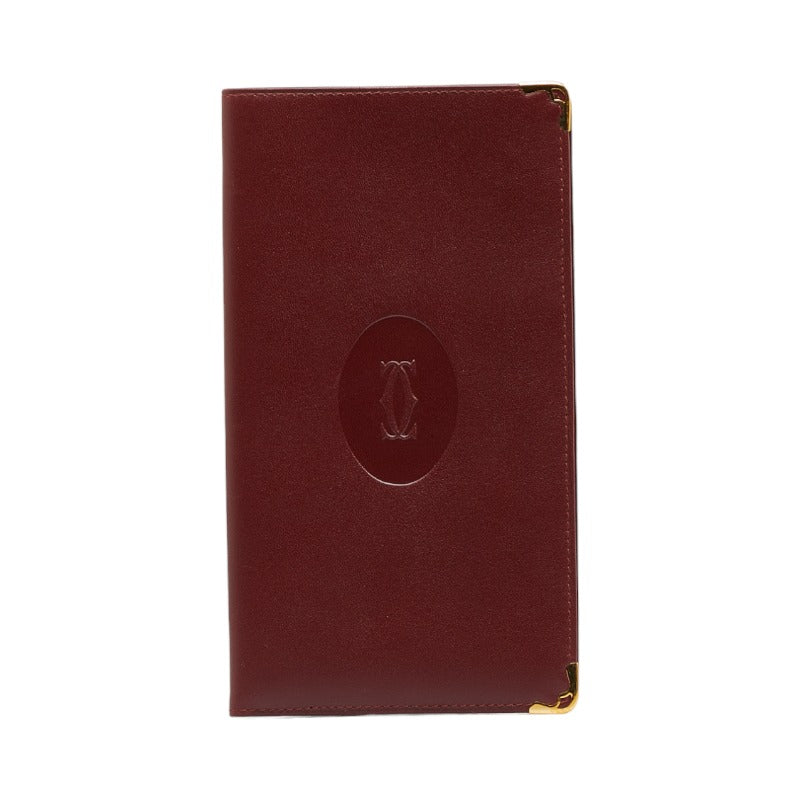 カルティエ パスケース ワインレッド レザー レディース CARTIER 【中古】