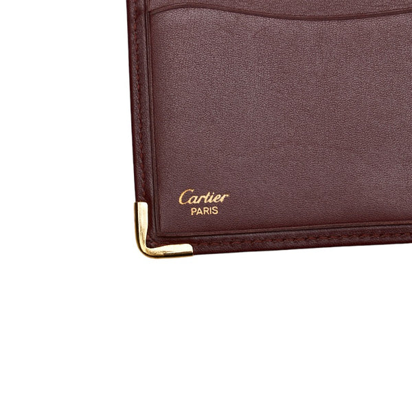 カルティエ パスケース ワインレッド レザー レディース CARTIER 【中古】