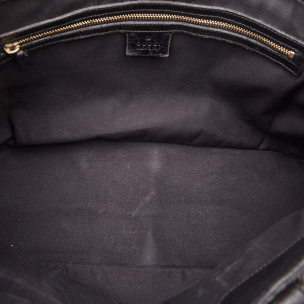 グッチ GGキャンバス ホースビット ハンドバッグ トートバッグ 137385 ブラック キャンバス レザー レディース GUCCI 【中古】