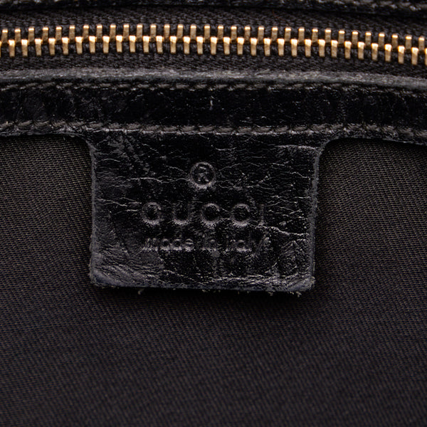 グッチ GGキャンバス ホースビット ハンドバッグ トートバッグ 137385 ブラック キャンバス レザー レディース GUCCI 【中古】