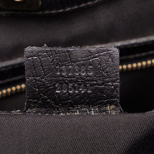 グッチ GGキャンバス ホースビット ハンドバッグ トートバッグ 137385 ブラック キャンバス レザー レディース GUCCI 【中古】