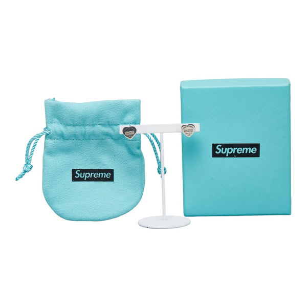 ティファニー ×シュプリーム  リターントゥ ハート ピアス SV925 シルバー メンズ TIFFANY&Co. 【中古】