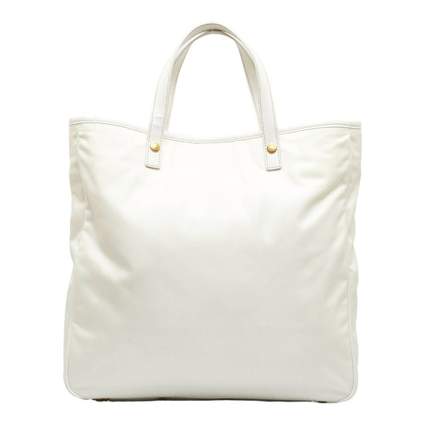 プラダ テスート ロゴ ハンドバッグ ショルダーバッグ 2WAY BN1473 ホワイト ナイロン レザー レディース PRADA 【中古】