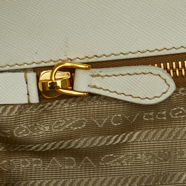 プラダ テスート ロゴ ハンドバッグ ショルダーバッグ 2WAY BN1473 ホワイト ナイロン レザー レディース PRADA 【中古】