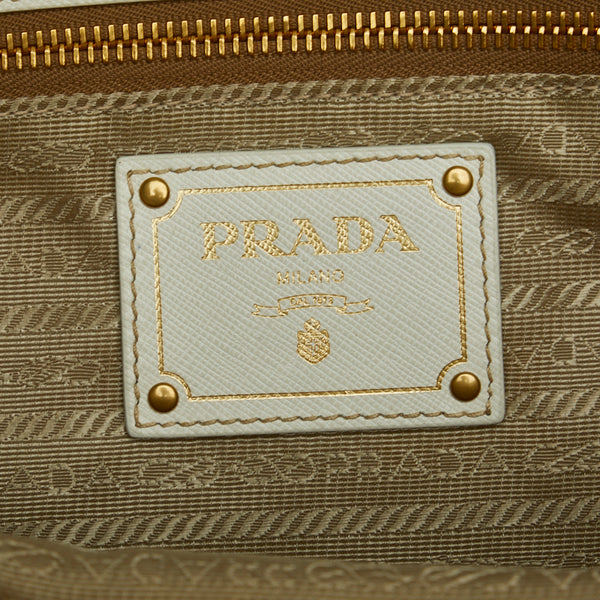 プラダ テスート ロゴ ハンドバッグ ショルダーバッグ 2WAY BN1473 ホワイト ナイロン レザー レディース PRADA 【中古】
