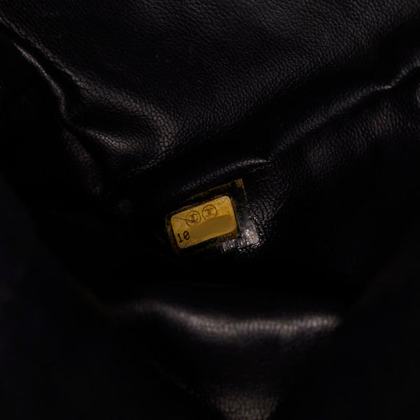 シャネル ココマーク トリプルココ ココボール 斜め掛け チェーン ショルダーバッグ ブラック キャビアスキン レディース CHANEL 【中古】