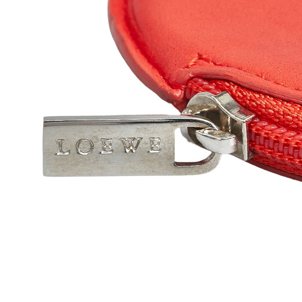 ロエベ ラウンド アナグラム コインケース レッド レザー レディース LOEWE 【中古】