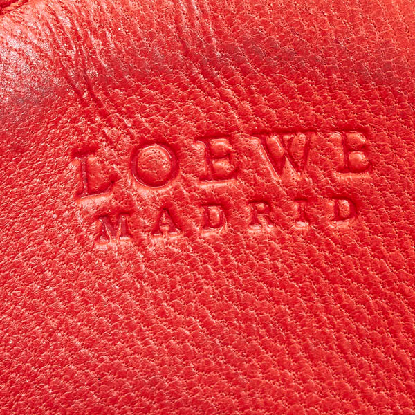 ロエベ ラウンド アナグラム コインケース レッド レザー レディース LOEWE 【中古】