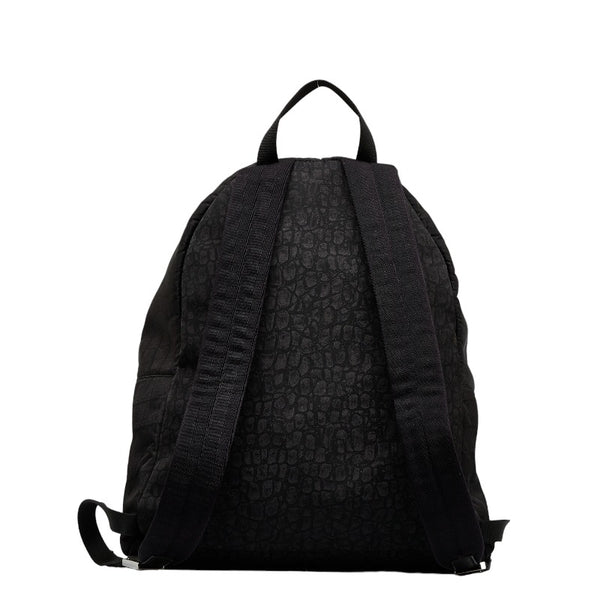 フェンディ クロコプリント リュック バックパック 7VZ012 ブラック ナイロン レザー メンズ FENDI 【中古】