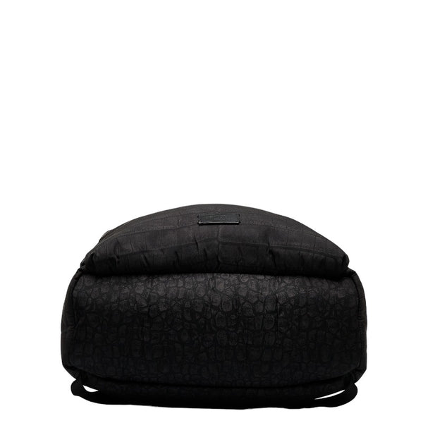 フェンディ クロコプリント リュック バックパック 7VZ012 ブラック ナイロン レザー メンズ FENDI 【中古】