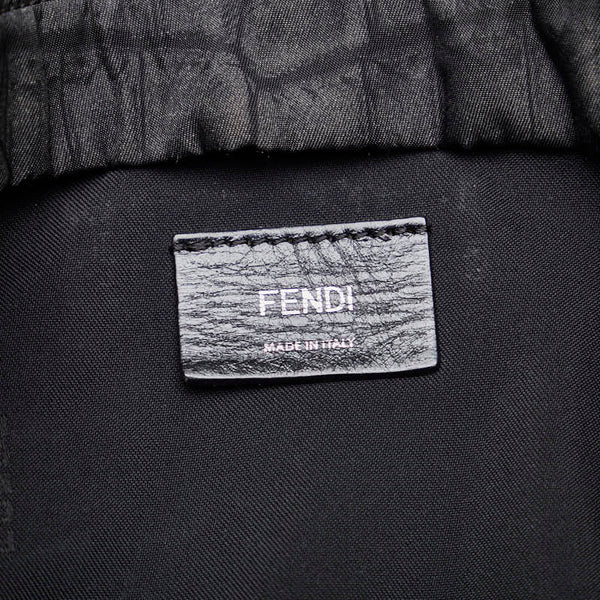 フェンディ クロコプリント リュック バックパック 7VZ012 ブラック ナイロン レザー メンズ FENDI 【中古】