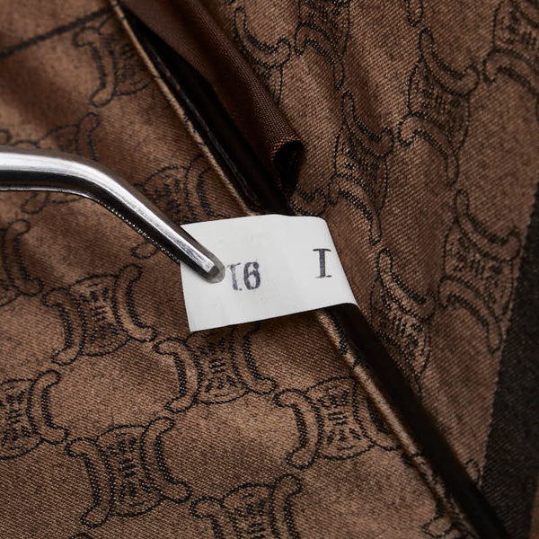 セリーヌ マカダム 長傘 日傘 グレー ブラウン ナイロン レディース CELINE 【中古】