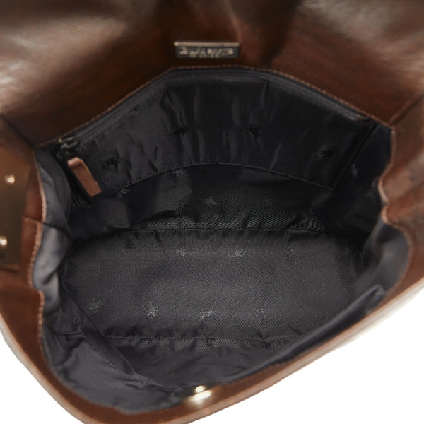 バーバリー シャドーホース ワンショルダーバッグ ブラウン レザー レディース BURBERRY 【中古】