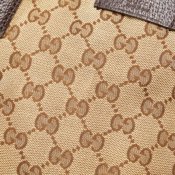 グッチ GGキャンバス シェリーライン トートバッグ 189669 ベージュ ブラウン キャンバス レザー レディース GUCCI 【中古】