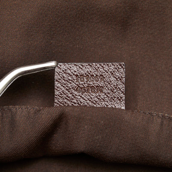 グッチ GGキャンバス シェリーライン トートバッグ 189669 ベージュ ブラウン キャンバス レザー レディース GUCCI 【中古】