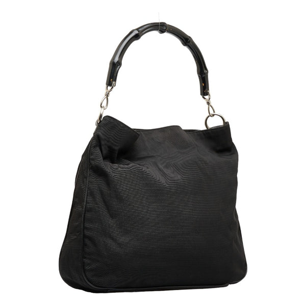 グッチ バンブー ハンドバッグ ワンショルダーバッグ 001 1577 ブラック キャンバス レザー レディース GUCCI 【中古】