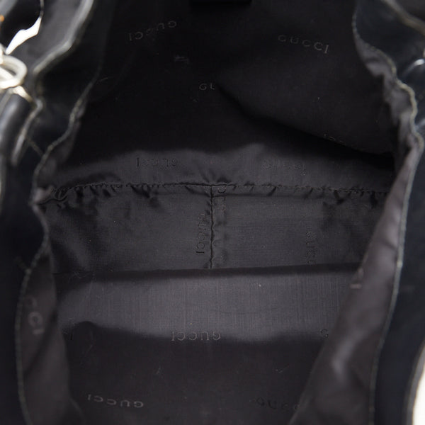 グッチ バンブー ハンドバッグ ワンショルダーバッグ 001 1577 ブラック キャンバス レザー レディース GUCCI 【中古】