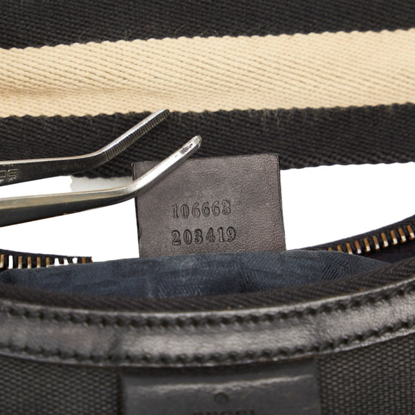 グッチ シェリー ワンショルダーバッグ  106663 ブラック キャンバス レザー レディース GUCCI 【中古】