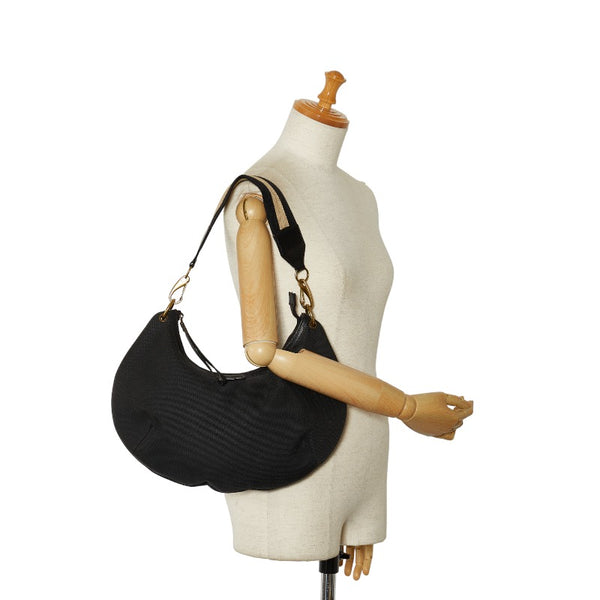 グッチ シェリー ワンショルダーバッグ  106663 ブラック キャンバス レザー レディース GUCCI 【中古】