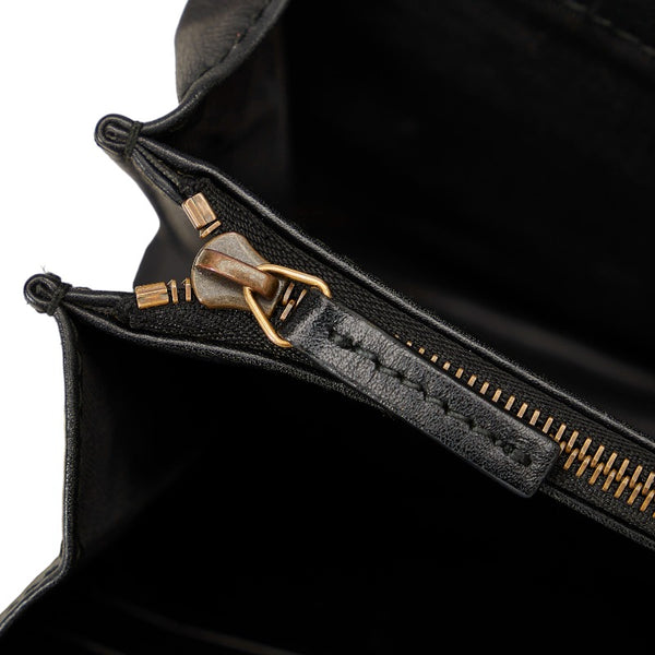 グッチ GGマーモント キルティング チェーン ウォレット ショルダーバッグ  474575 ブラック レザー レディース GUCCI 【中古】