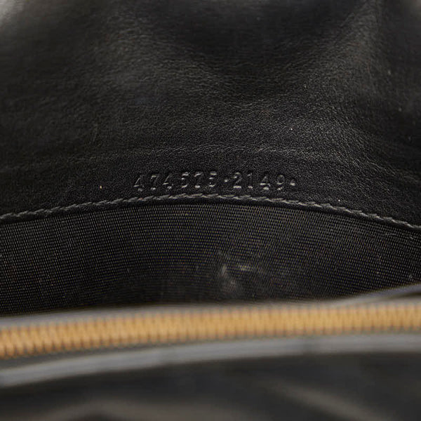 グッチ GGマーモント キルティング チェーン ウォレット ショルダーバッグ  474575 ブラック レザー レディース GUCCI 【中古】