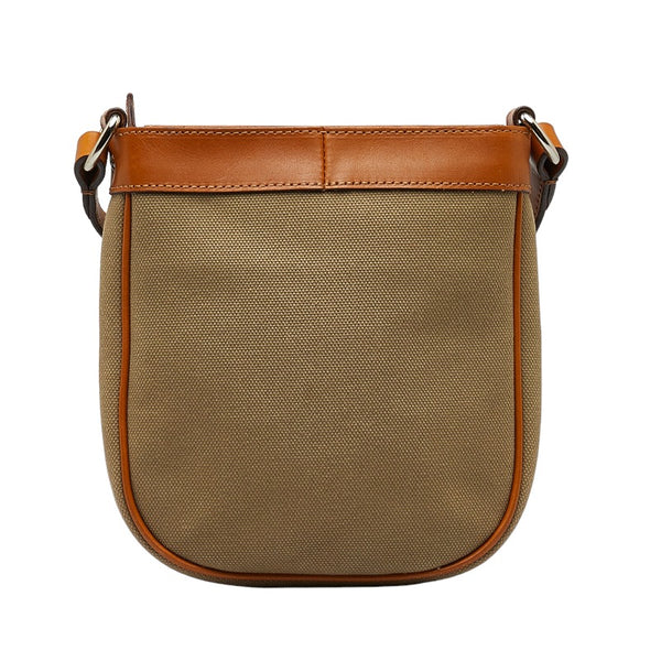バーバリー 斜め掛け ショルダーバッグ ミニショルダーバッグ カーキ ブラウン キャンバス レザー レディース BURBERRY 【中古】