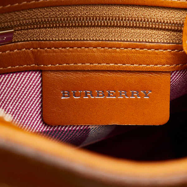 バーバリー 斜め掛け ショルダーバッグ ミニショルダーバッグ カーキ ブラウン キャンバス レザー レディース BURBERRY 【中古】