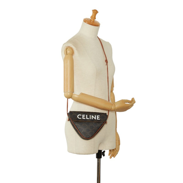 セリーヌ トリオンフ ショルダーバッグ トライアングルバッグ 195902BZK ブラウン PVC レザー レディース CELINE 【中古】