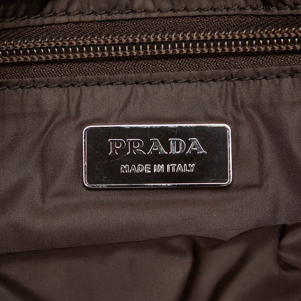 プラダ ポーチ クラッチバッグ セカンドバッグ ベージュ イエロー キャンバス レザー レディース PRADA 【中古】