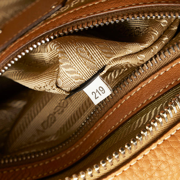 プラダ ボストンバッグ ミニボストンバッグ ハンドバッグ ブラウン レザー レディース PRADA 【中古】