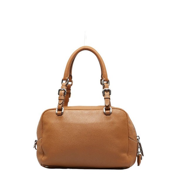 プラダ ボストンバッグ ミニボストンバッグ ハンドバッグ ブラウン レザー レディース PRADA 【中古】